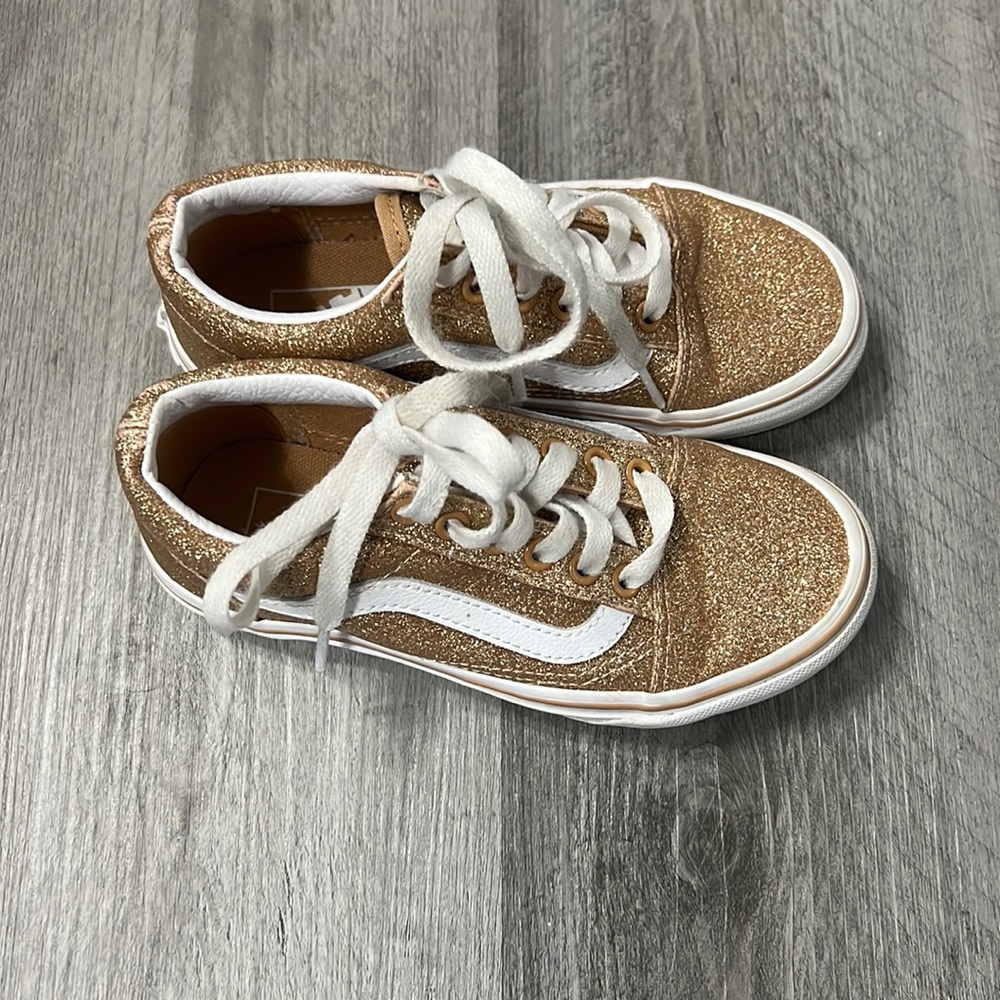 Girls glitter gold Vans